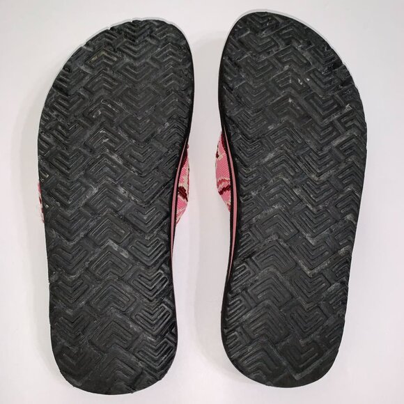 Teva Women's Mush Thong Sandals Pink, Red Floral Size 8 - Picture 6 of 7